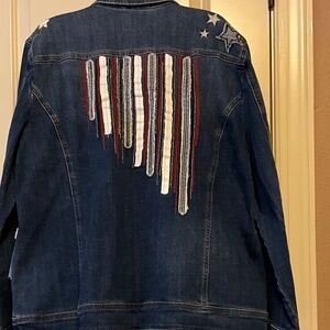 Chicos Classic Denim 4th of July Jacket size XXL